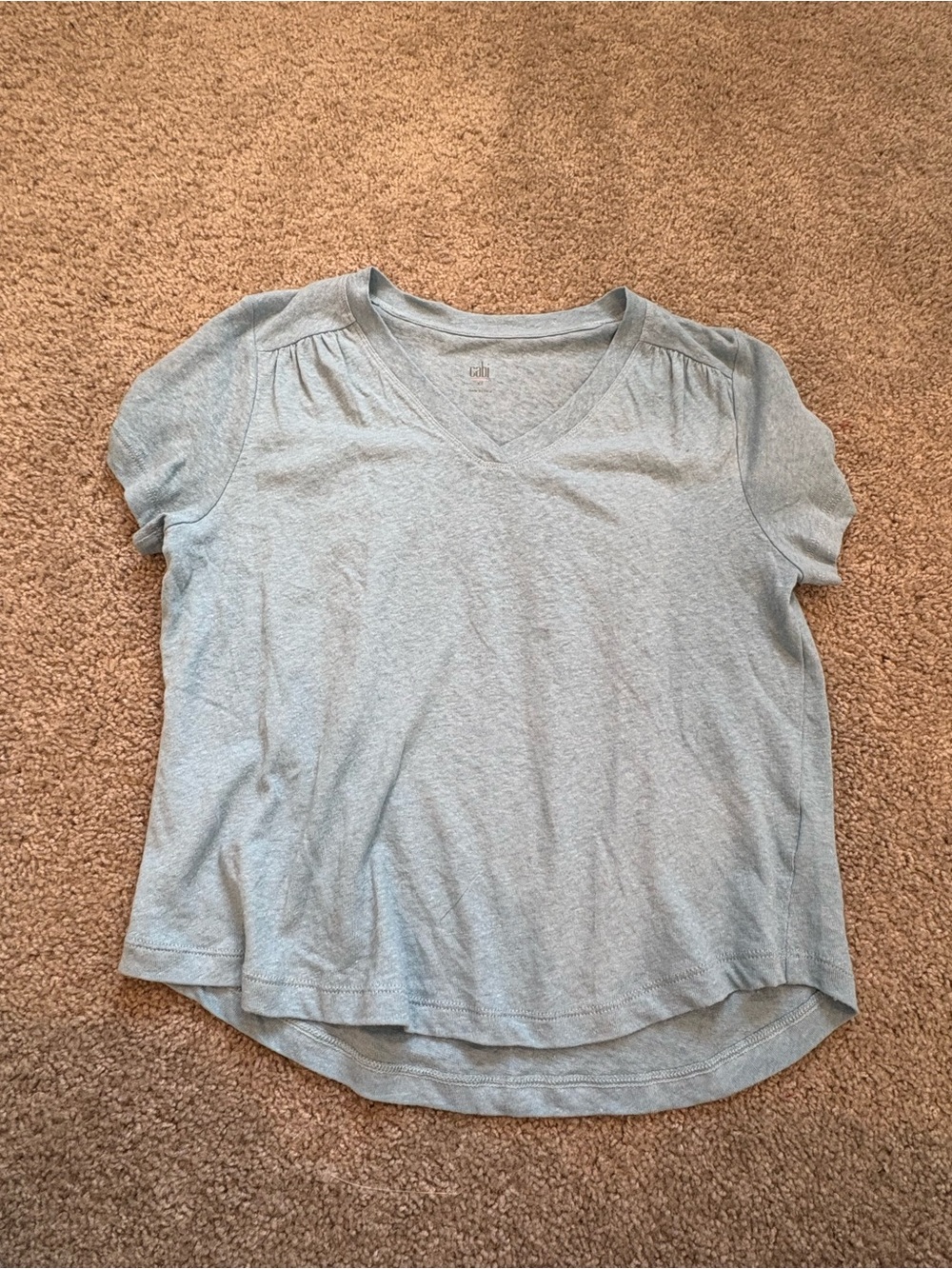 CAbi Light Blue V-Neck Short Sleeve Tee